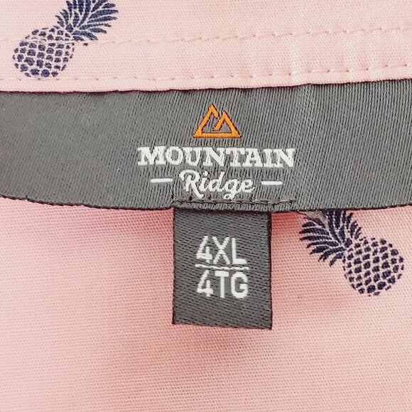 Mountain Ridge Mens Long Sleeve Shirt 4XL Pink with Pineapples Pattern - Picture 5 of 9
